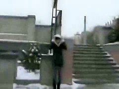 Holly freezing her tits off in Prague 1