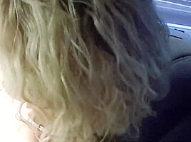 Horny Blonde In Lady From Germany Riding A Cock In The Back Of The Car
