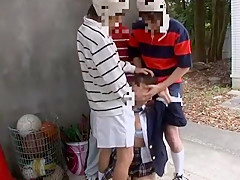 Horny Japanese chick in Exotic Outdoor, Gangbang JAV video