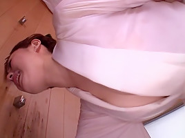 Horny Japanese model Tsubasa Amami in Exotic JAV censored Bathroom, College scene