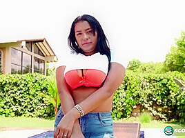 Horny Latina Dildo Fucking