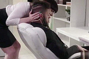Horny Tgirl boss Natalie Mars hot office sex with coworker