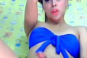 Horny asian tranny jerking infront of you