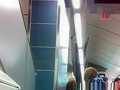 Horny blonde chick making out