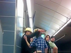 Horny blonde chick making out