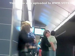 Horny blonde chick making out