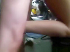 Horny blonde sucking and fucking in moto store