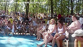 Horny girls strip at the party