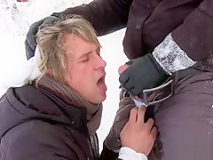 Horny guy sucking dick