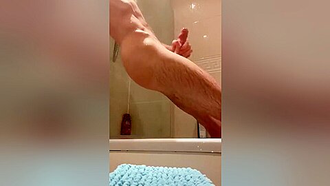 Hot And Steamy Shower Wank Two - Amateur Cumming Big Dick Married Straight Guy  Wanking To Cum