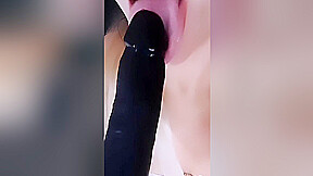 Hot Blonde Fucking With Black Dildo