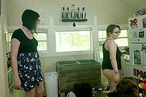 Hot Goth Tgirl Fucks Sexy Femme BBW Punk Neighbor