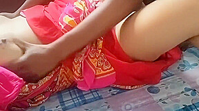 Hot Indian Red Saare Stepmom Fuck Hard Doggy With Lover