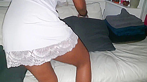 Hot Latina Takes Her Wet Panties Off Reveling Her Thick Booty And Meaty Pussy Upskirt