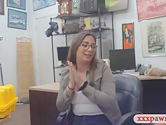 Hot Woman With Glasses Gets Banged Hard By Pawn Keeper