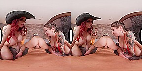 Hot cowgirls Bella Blu, Chanel Camryn, and Lilian Stone want to ride your big cock like a wild bull!