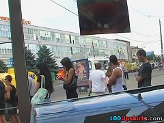 Hot honey upskirt in subway
