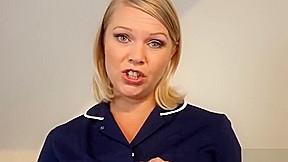 Hot nurse toying her pussy