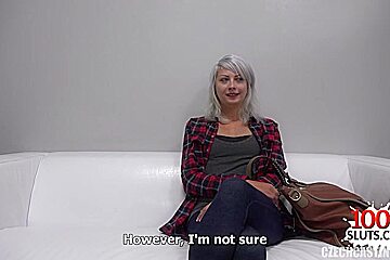 Hot pornstar casting with cumshot
