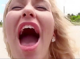 Hot shaved Chanel Collins in the open