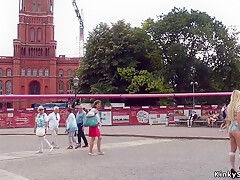 Hotness Blond Hair Babe Whores Disgraced In Public O - Juliette March And Layla Pryce