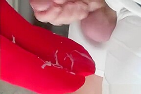 How Wife Rio In Red Stockings and Costume
