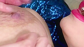 Huge tits! Very big mouth watering boobs on thin girl