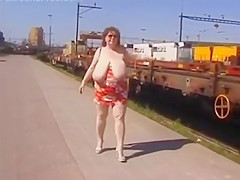 Huge tits out in public