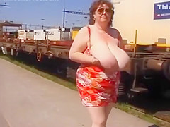 Huge tits out in public