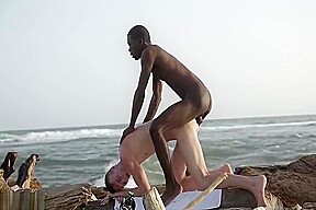 Hung Interracial Twinks raw On The Beach