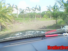Hurricane Irma Survivor 8 Month Pregnant Thai teen 18+ Deepthroat Throatpie Cum Swallow In Car