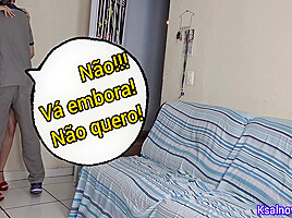 Husband Asks His Wife To Answer The Delivery Of The Motoboy Only In Her Panties!