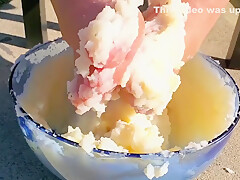 I Couldnt Resist Sticking My Feet Into The Mash Potatoes As Well - Thanksgiving Food Play 2