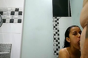 I Found Him Bathing And I Cant Wait To Make Her Suck
