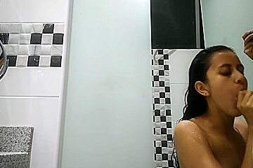 I Found Him Bathing And I Cant Wait To Make Her Suck