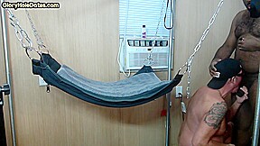 IR amateur DILF rimmed and barebacked by Black BF in sling
