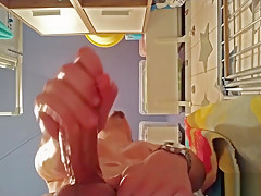 Imagine cum dripping on your face ( view from below and oil fetish)