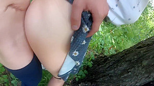 In the forest fucked a young bitch