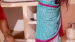 Indian Couple In Their Kitchen Making Doggy Style Homemade Sex, The Hot Sex Hindi Voice