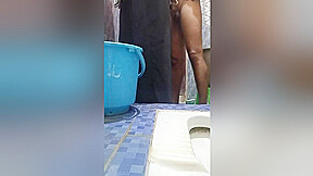 Indian Husband Wife Bathing