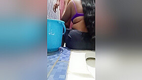 Indian Husband Wife Bathing