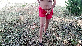 Indian Muslim Bhabhi Outdoor Public Doing Nude Yoga