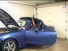 Indian with big tits masterbates on top of car 