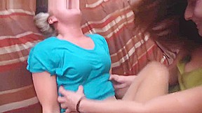 Indica Gets on Dre - F/F, Sexy Brunette Tickles Her Back