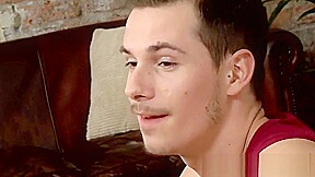 Inked young cutie Nathan jerks off his big cock