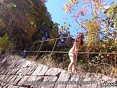Japanese Brunette Is Naked And Masturbating Outdoors Uncensored - Maki Hojo