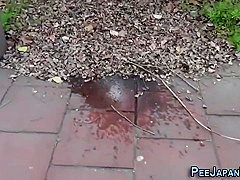 Japanese Hussy Pisses On The Street