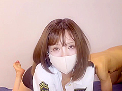 Japanese Mistress Tried To Tying Up Her Slave And Smit Him, Wearing Police