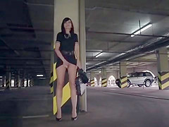 Jeny Smith Oiling Nude Body in Public Parking