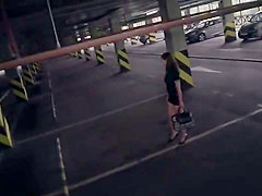 Jeny Smith Oiling Nude Body in Public Parking
